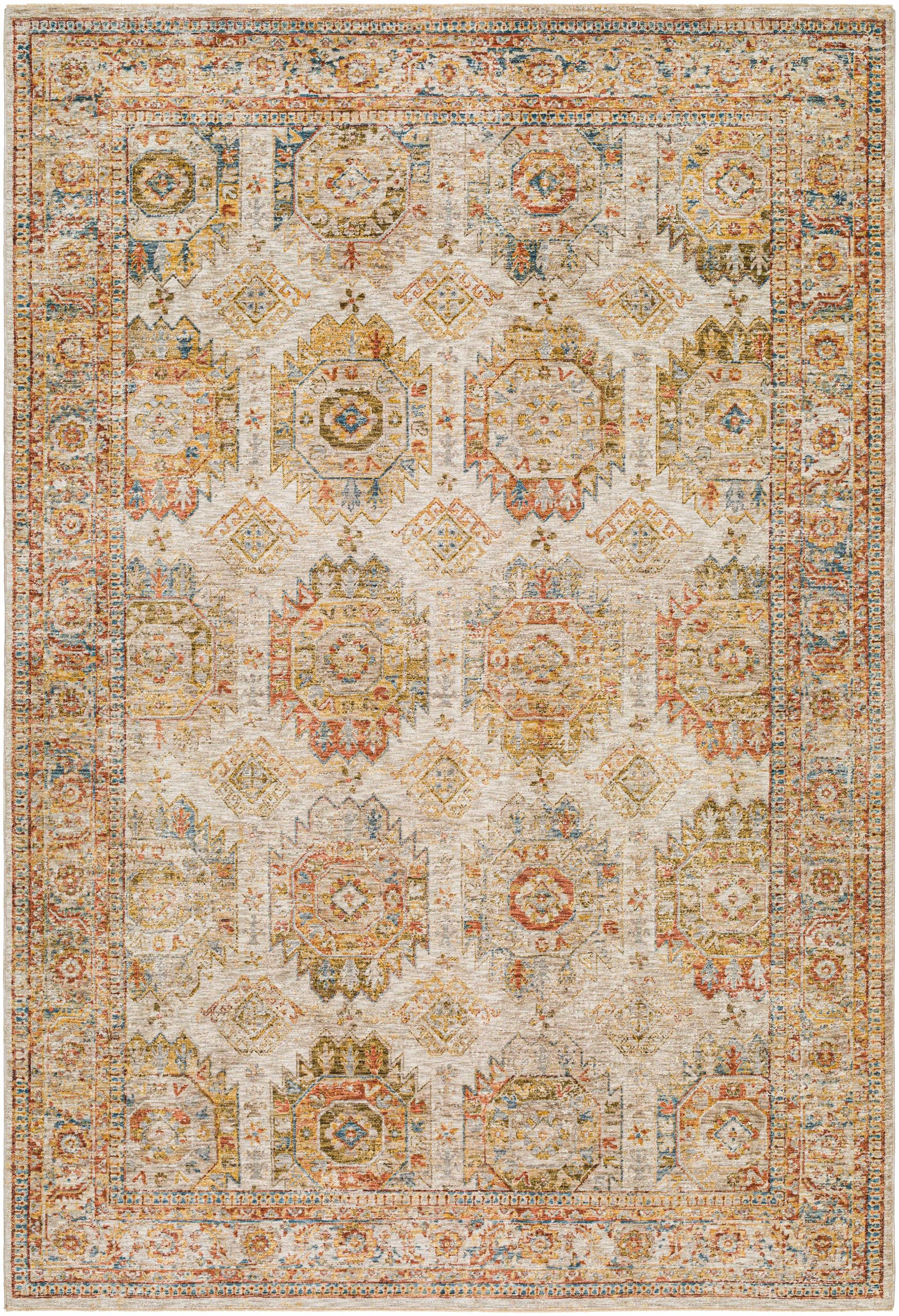 Crescentia Cream Textured Rug with Fringes - Image 3