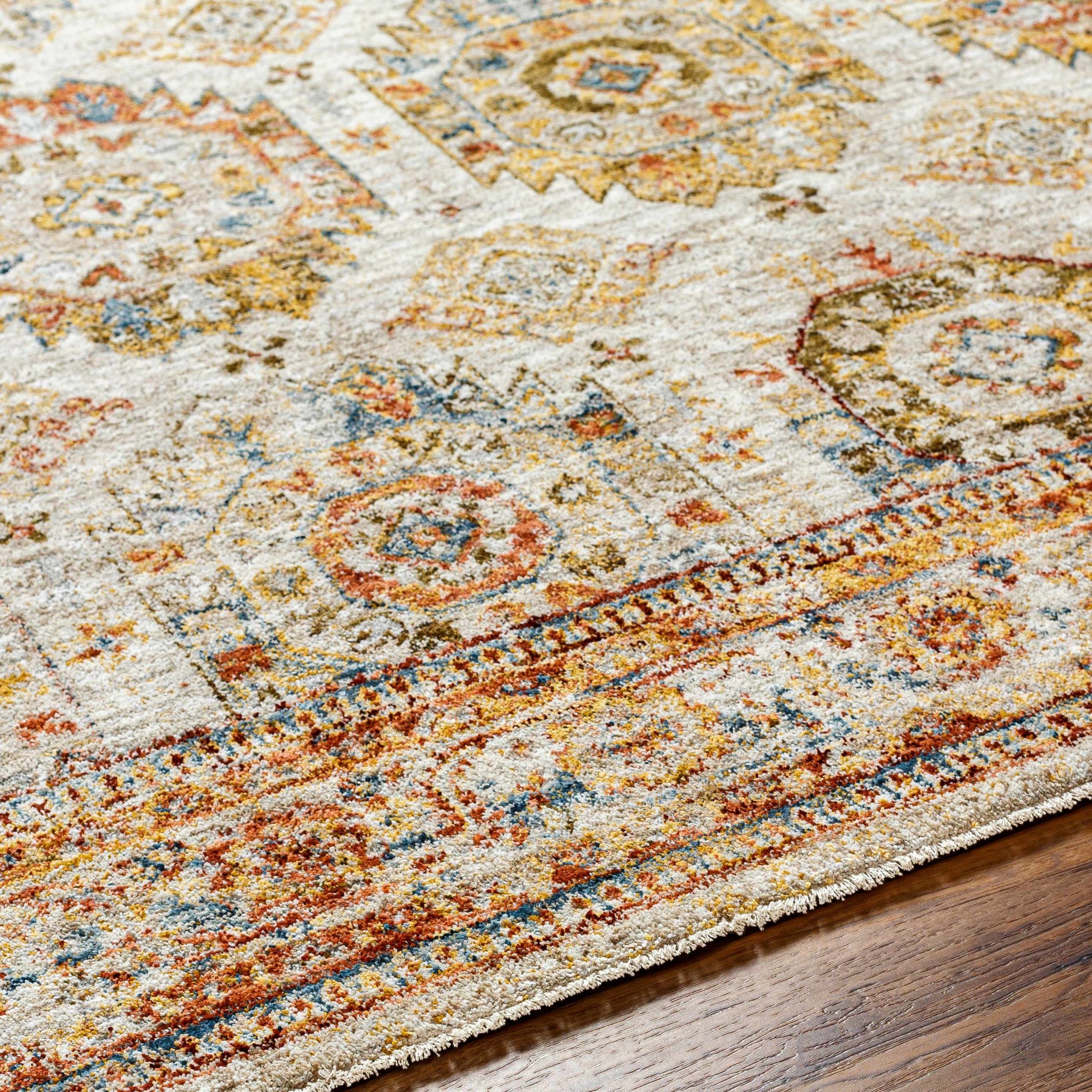 Crescentia Cream Textured Rug with Fringes - Image 8