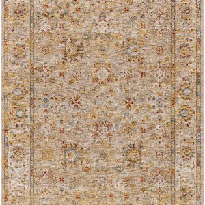 Duong Beige Textured Rug with Fringes