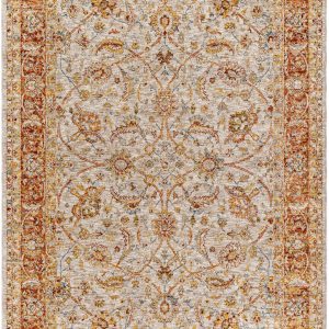 Dyan Cream Textured Rug with Fringes
