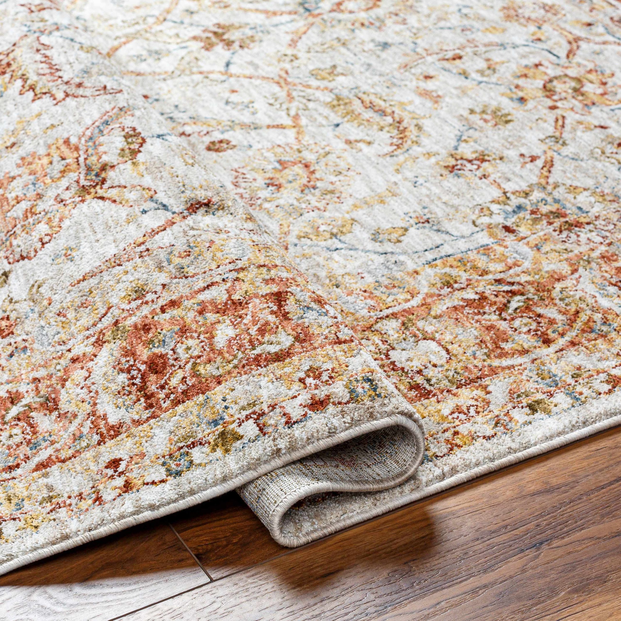 Dyan Cream Textured Rug with Fringes - Image 8