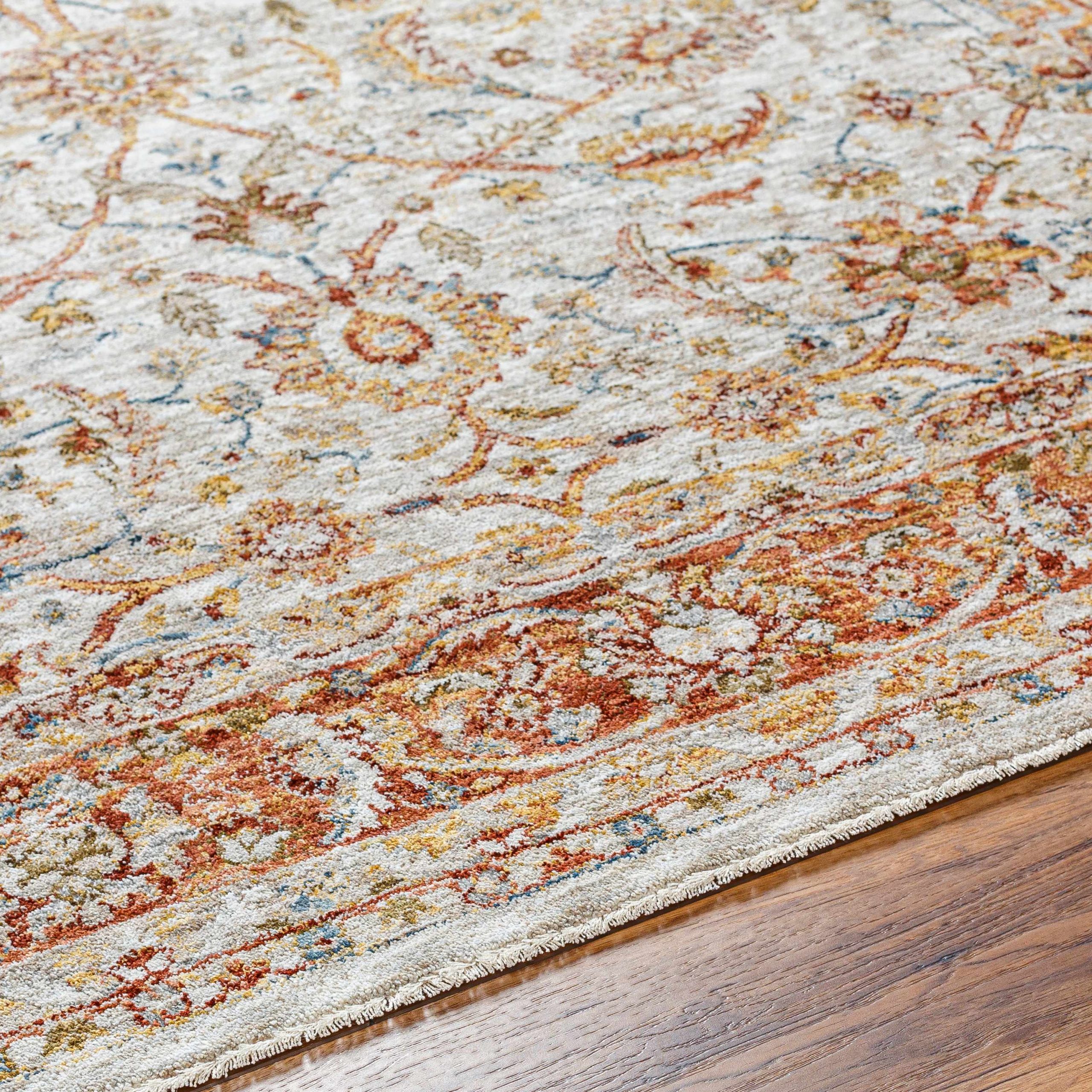 Dyan Cream Textured Rug with Fringes - Image 9