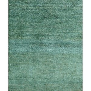 Solid Green Hand knotted Contemporary Custom Made wool Area Rug