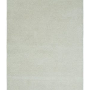 Custom Made Modern Solid Ivory Hand Tufted Wool Rug