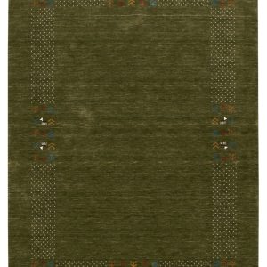 Solid with Border Patterns Hand Loomed Wool Area Rug