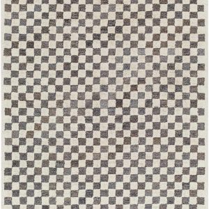 Halen Taupe Checkered Area Rug
