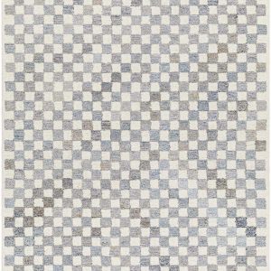 Halen Gray Checkered Area Rug
