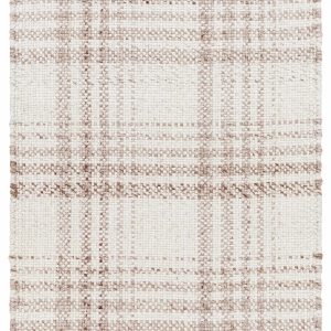 Inara Light Brown Plaid Hand Woven Area Rug