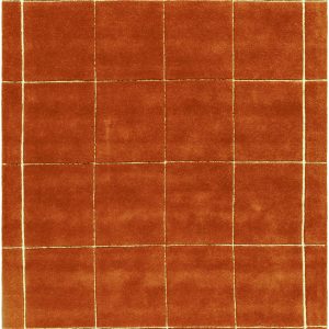 Siarl Burnt Orange Checkered Area Rug