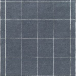 Siarl Dark Gray Checkered Area Rug