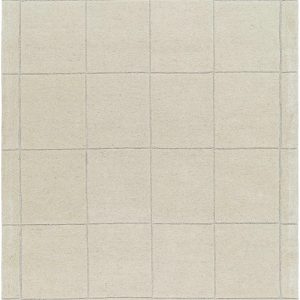 Siarl Cream Checkered Area Rug