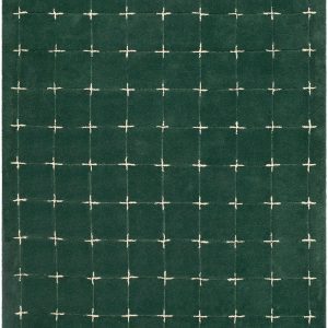 Sanvi Green Tufted Hand Tufted Wool Area Rug