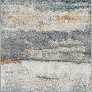 Adam Gray Blue Abstract Area Rug