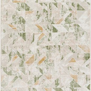 Gonca Green Geometric Area Rug