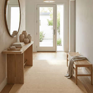 Terrain Hand Loomed Modern Beige Solid Design Wool Area Rug