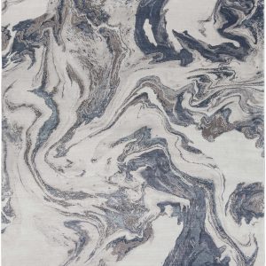 Moana Denim Blue Marble Area Rug