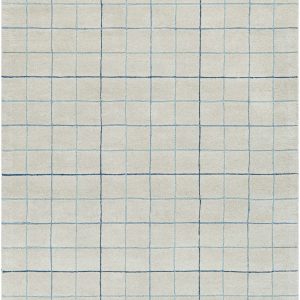 Toshi Beige Grid Wool Rug