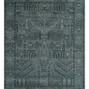 Tree of life Gray. Charcoal and Ivory Hand knotted Traditional Floral Multi Size wool Area Rug