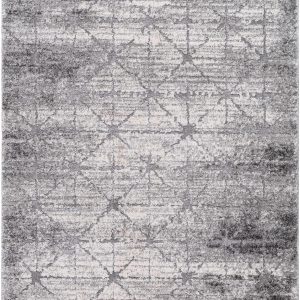 Tyree Distressed Gray Trellis Area Rug