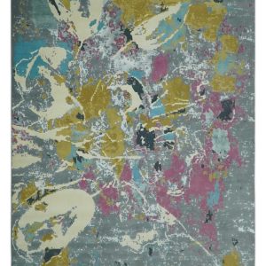 Vibrant Colorful Modern Abstract Gray. Olive. Purple and Ivory Hand knotted 10x14 and 12x15 wool Area Rug