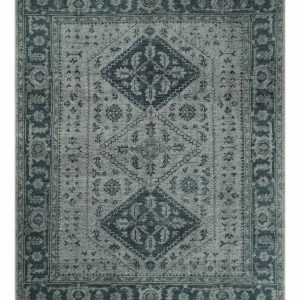 Vintage Style Distressed Traditional Hand Knotted Serapi Silver and Gray Multi Size Area Rug