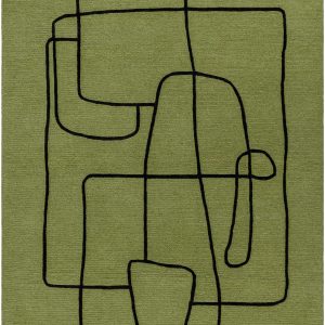 Vatsa Green Abstract Area Rug