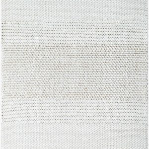 Ivaryn Ivory Subtle Linear Textured Wool Handmade Area Rug