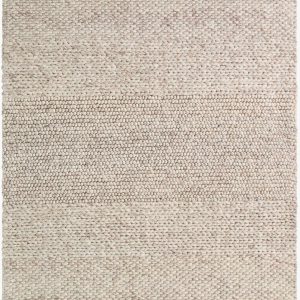 Bevarn Beige Subtle Linear Textured Wool Handmade Area Rug