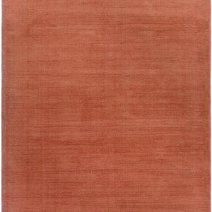 Brockton Solid Orange Wool Rug