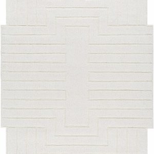 Yavor White Geometric Area Rug